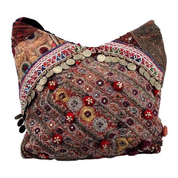 Simone Camille Handbags - Simone Camille Embroidered Beaded Boho Bag Vintage Antique Textiles EUC